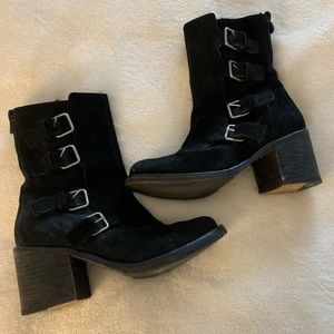 J Litvak black suede booties